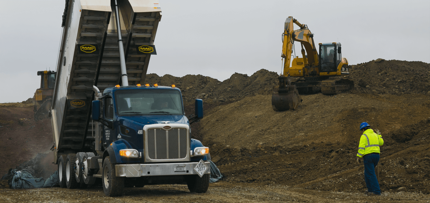 Dumptruck at construction site