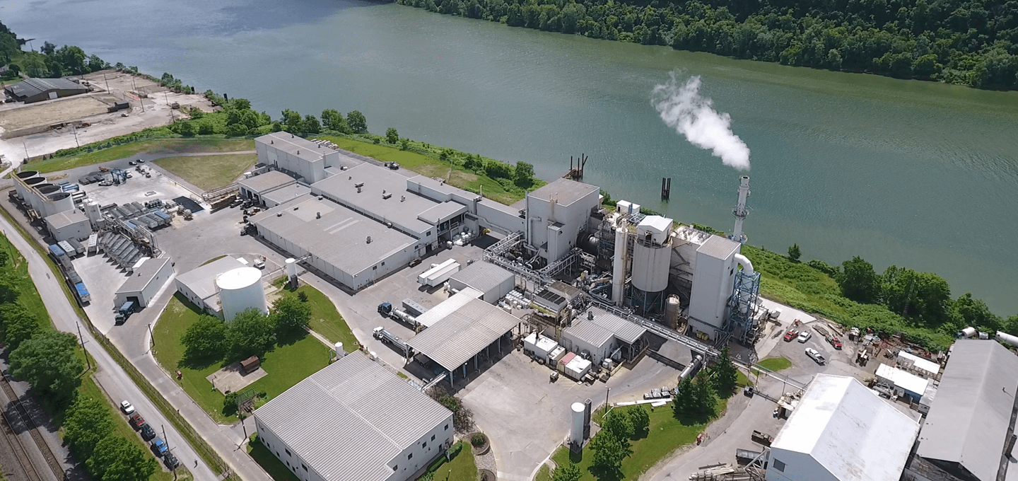 Aerial view of factory